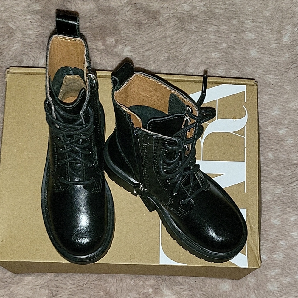 Black Lace-Up Ankle Boots